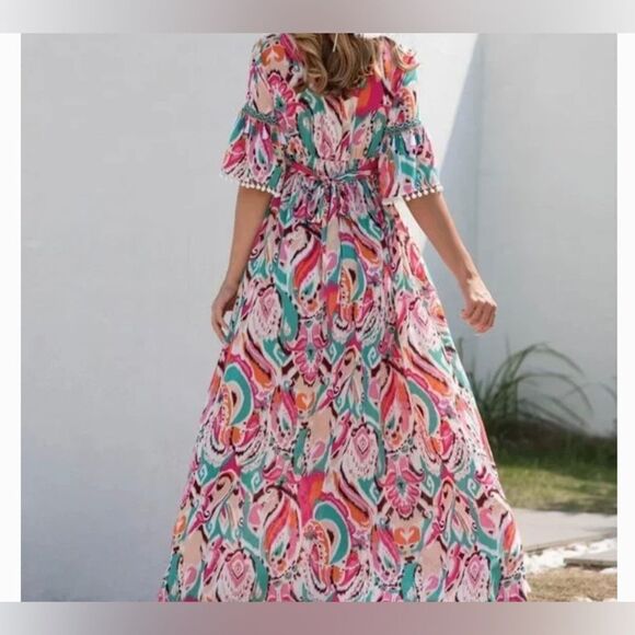 Anany maxi dress colorful bohemian embroidered tassel Resortwear maxi dress med - Picture 2 of 10